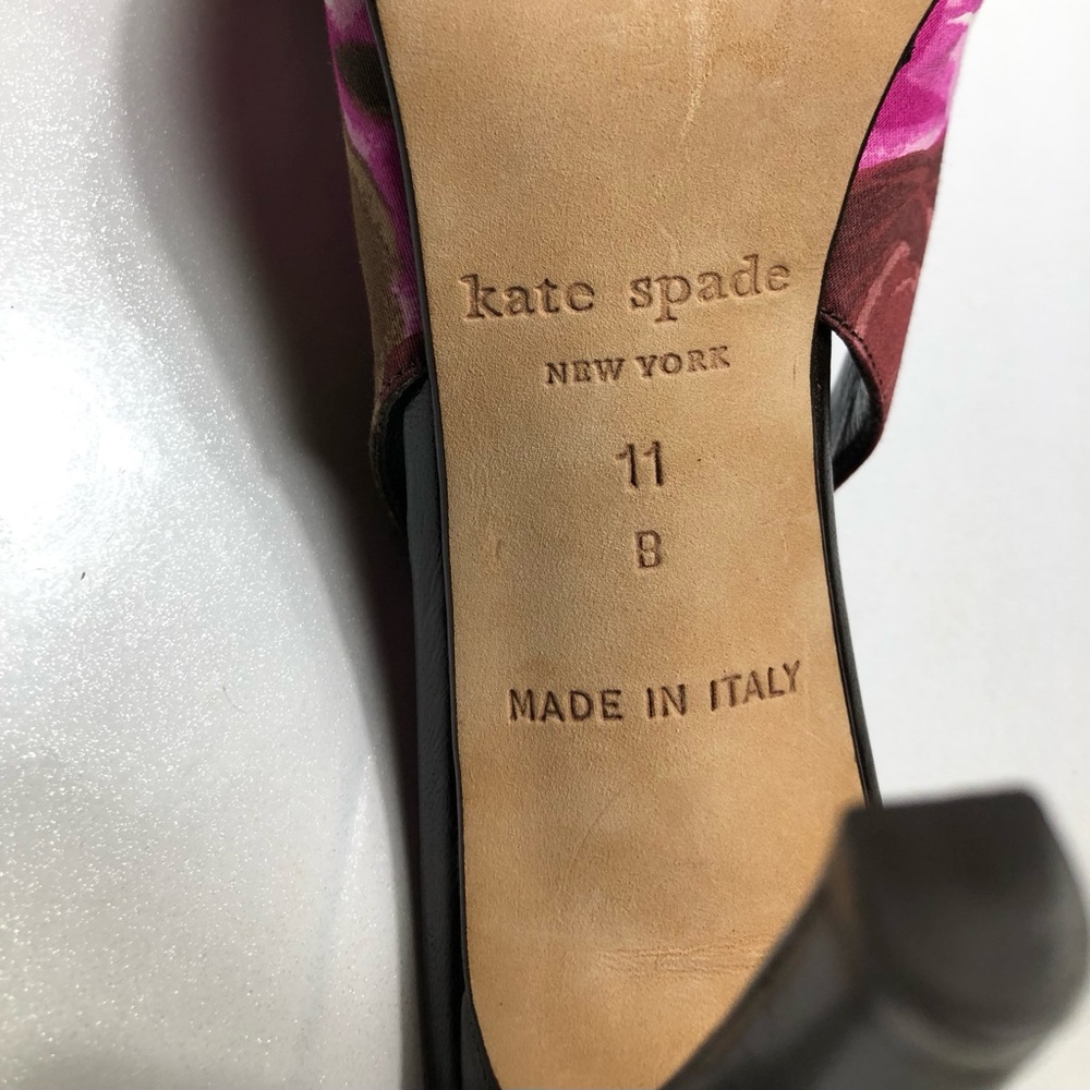 Kate Spade New York Floral Slingback Pumps Heels Closed Toe Sz 11B Made in 🇮🇹 - Picture 12 of 15